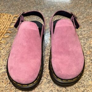Dr. Martens Pink Suede Mules